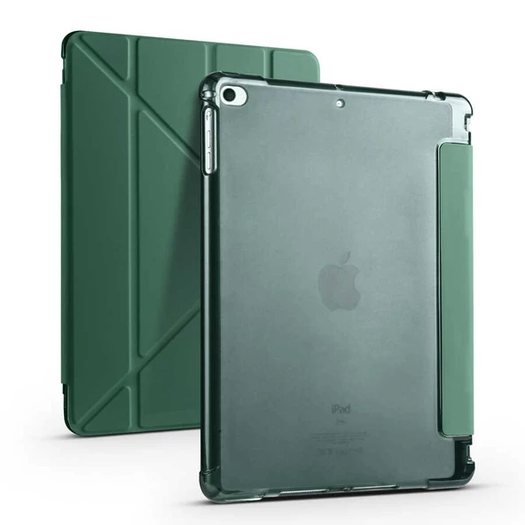 Zore Apple ile uyumlu iPad 9.7 2018 (6.Nesil) Kılıf Tri Folding Kalem Bölmeli Standlı Kılıf - 11