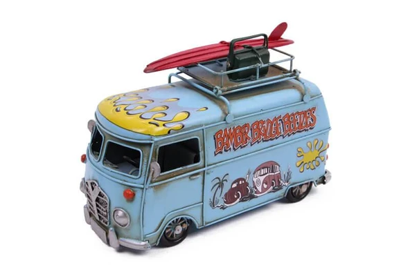 Dekoratif Metal Minibüs Çerçeveli ve Kumbaralı Hediyelik (5379) - Resim 4