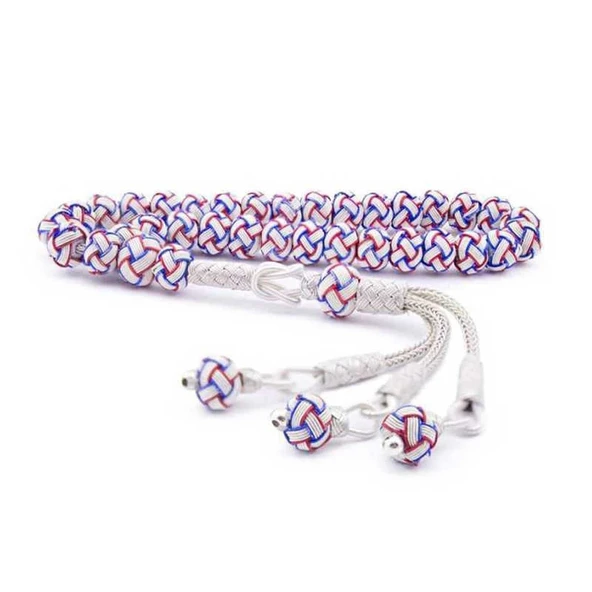 Supertrend Mavi Kırmızı Beyaz Gümüş Trabzon Kazaziye Tesbih ürün görseli 1