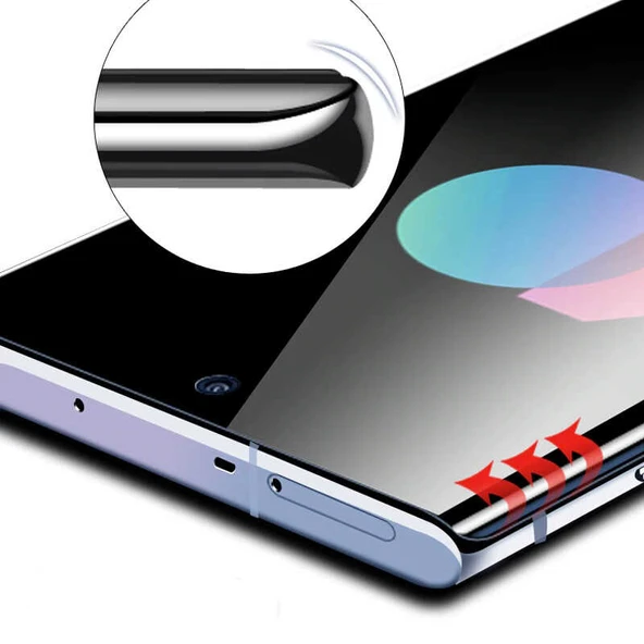 Zore Galaxy ile uyumlu Note 10 Kavisli Full Yapışkanlı Cam Ekran Koruyucu - 4