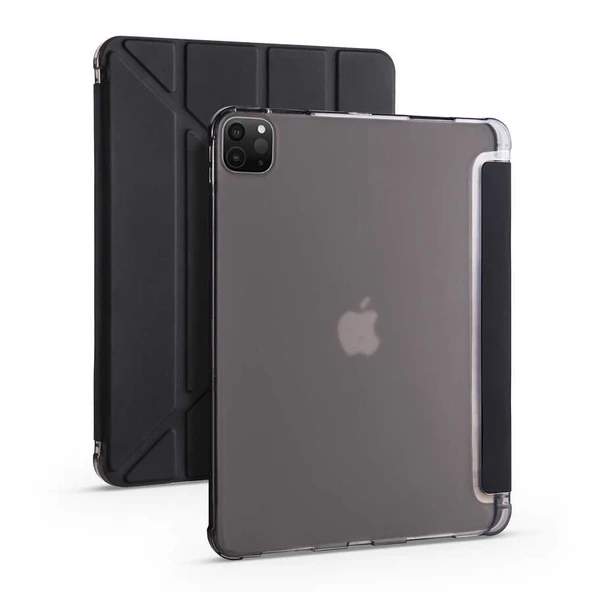 Zore Apple ile uyumlu iPad Pro 12.9 2020 (4.Nesil) Kılıf Tri Folding Kalem Bölmeli Standlı Kılıf - 1