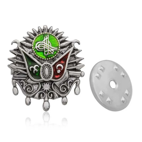 925 Ayar Gümüş Osmanlı Devlet Arması Rozet BRS98121019 - 1