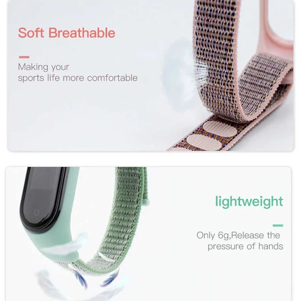 Zore Xiaomi ile uyumlu Mi Band 6 KRD-03 Hasır Kordon - 7