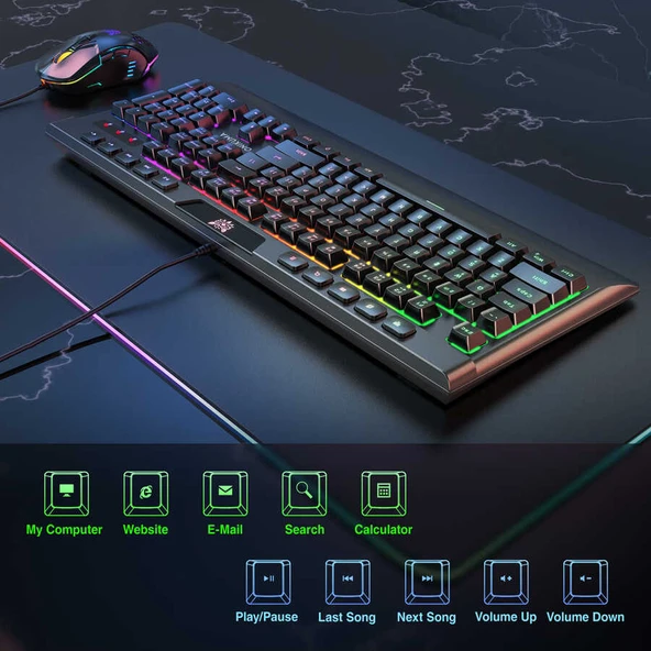 Zore Onikuma G21 RGB Oyuncu Klavye Mouse Seti - 2