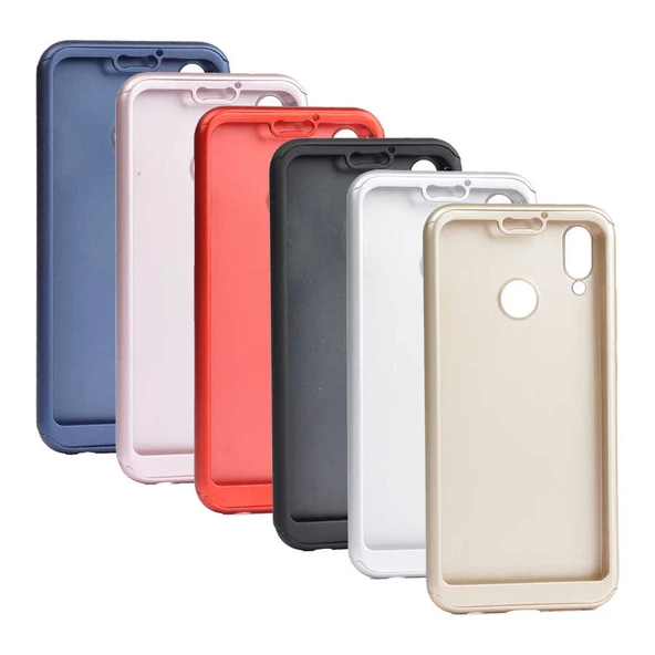 Zore Huawei ile uyumlu P Smart 2019 Kılıf 360 3 Parçalı Rubber Kapak - 3