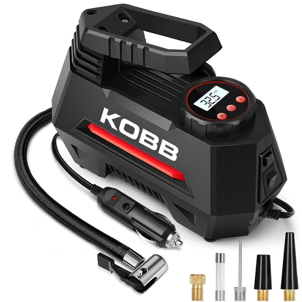 KOBB KB180 12Volt 150 PSI Ayarlanabilir Dijital Basınç Göstergeli Lastik Şişirme Pompası - Resim 2