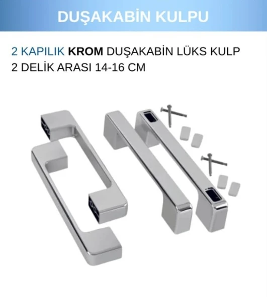 SMD Duşakabin Kapı Kulpu Krom 4'lü Set ürün görseli 1