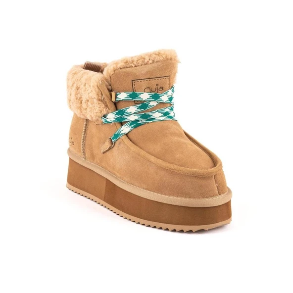 GUJA 24K400-1 BİLEK BOY KÜRKLÜ HAFİF DERİ KADIN BOT - Resim 2