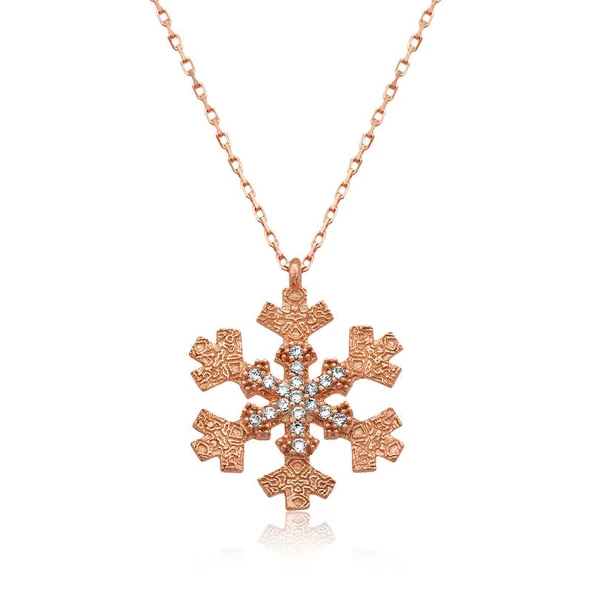 925 Ayar Gümüş Kar Tanesi Kadın Gümüş Kolye PT2610887 ürün görseli 1