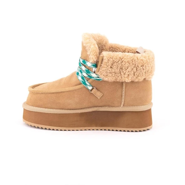 GUJA 24K400-1 BİLEK BOY KÜRKLÜ HAFİF DERİ KADIN BOT - Resim 5