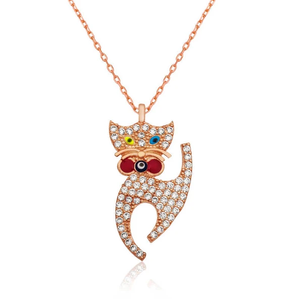 925 Ayar Gümüş Van Kedisi Gümüş Kadın Kolye PT2610774 ürün görseli 1