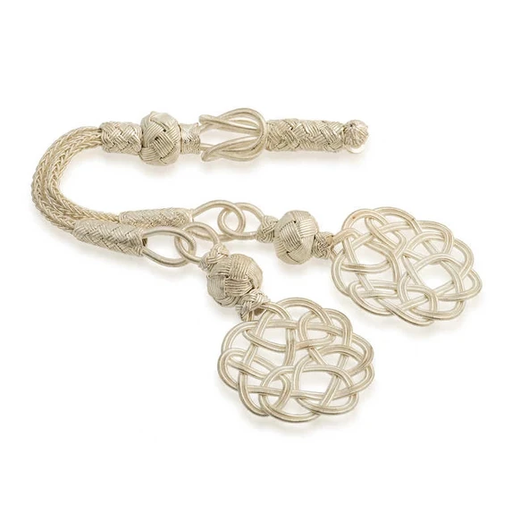 Supertrend gümüş Trabzon Örmesi Çift Başlı Kazaz Tesbih Püskülü