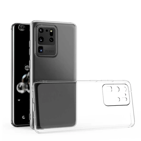 Zore Galaxy ile uyumlu S20 Ultra Kılıf Kamera Korumalı Süper Silikon Kapak