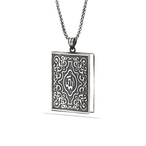 925 Ayar Gümüş Kare İçi Açılabilen Muskalık Gümüş Kolye T6003 ürün görseli