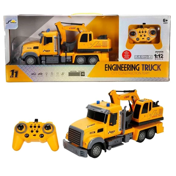 Uzaktan Kumandalı 1:12 İş Makinesi Kepçe Sesli Işıklı Oyuncak Kamyon 2.4 GHZ ürün görseli