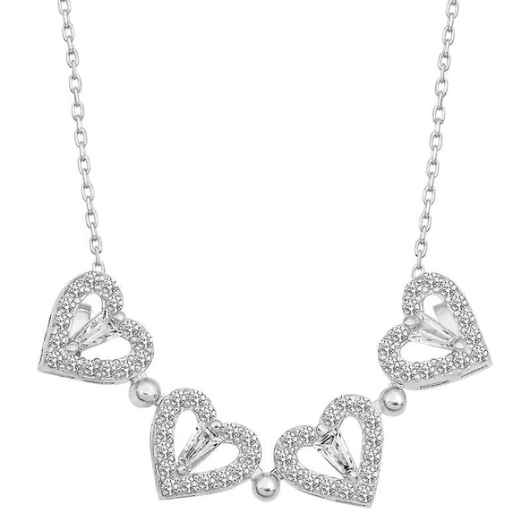 925 Ayar Gümüş Kalpli Açılabilen Yonca Kadın Gümüş Kolye T6981 - Resim 2