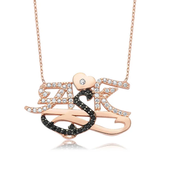 925 Ayar Gümüş Aşk Yazılı Kadın Gümüş Kolye PT0461126 ürün görseli 1