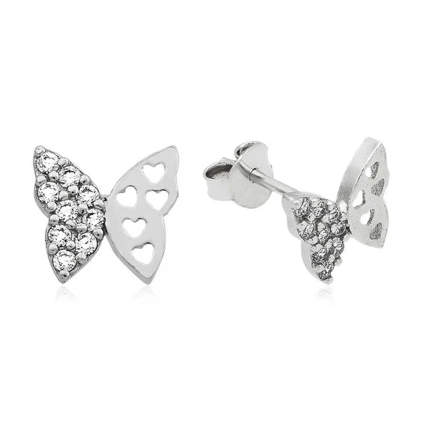 925 Ayar Gümüş Çivili Kelebek Küpe EA1160226 ürün görseli