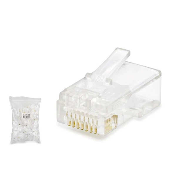 Cat5 Konnektör Rj45 100Lü Paket Şeffaf HDX5007 - 1