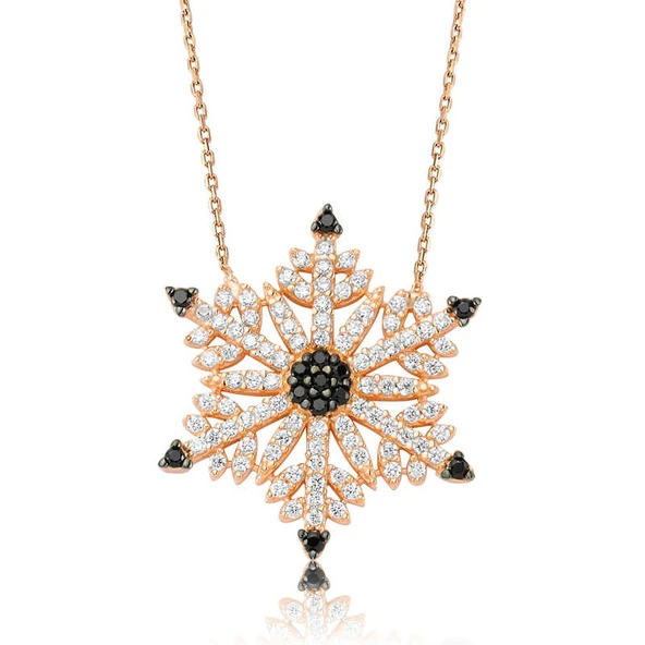 925 Ayar Gümüş Kar Tanesi Bayan Gümüş Kolye PT2610340 ürün görseli 1