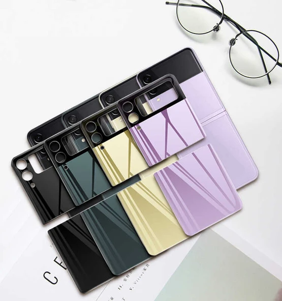 Zore Galaxy ile uyumlu Z Flip 3 3D Standart 2 in 1 Arka Koruyucu - 9