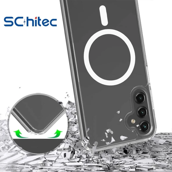 ScHitec Samsung Galaxy S25 Magsafe Özellikli Şeffaf Kılıf - Resim 6