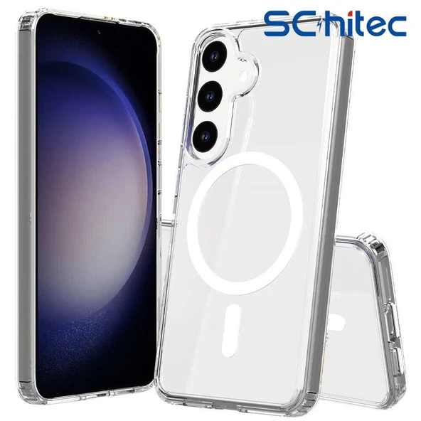 ScHitec Samsung Galaxy S25 Magsafe Özellikli Şeffaf Kılıf - Resim 2