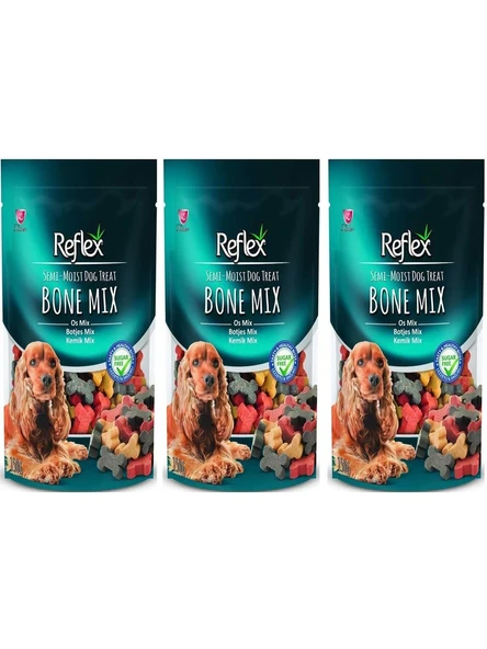 Reflex Reflex Yarı Yumuşak Kemik Mix Köpek Ödül Maması 150 gr 3'lü Set ürün görseli 1