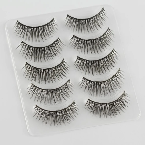 4 Parça Kirpik Seti Takma Kirpik Takımı 5li Kirpik Set Kirpik Kıvırıcı Kirpik Yapıştırıcı Rimel Maskara Fırçası - 2