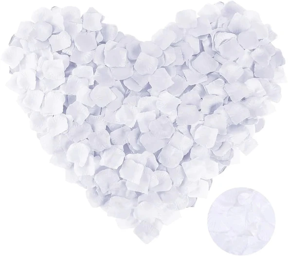 CEYLAN ADAM  Beyaz Renk Gül Yaprağı Şekilli Konfeti 5 Paket 500 Adet - Resim 2