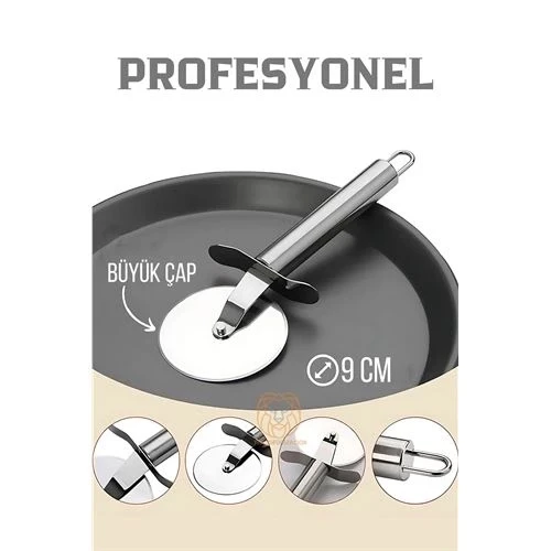 CEYLAN ADAM  Profesyonel 9 cm Çelik Pizza Kesici Ignacio Design ürün görseli