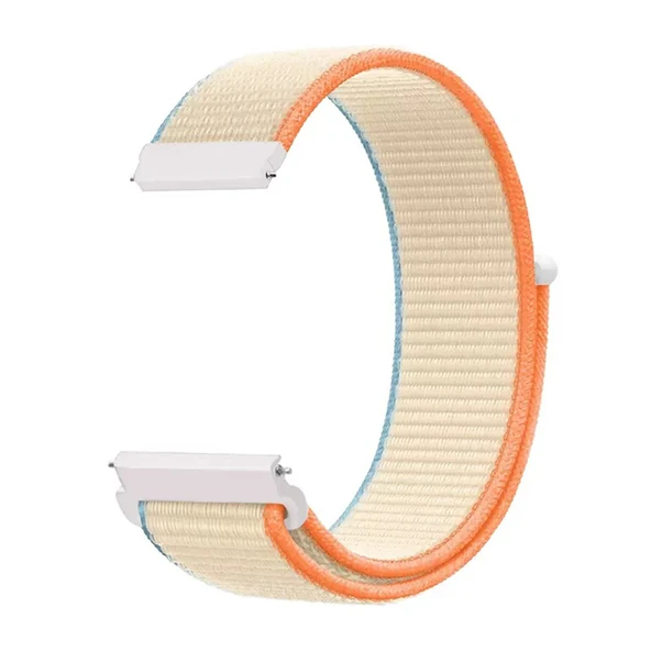 Huawei Watch GT3 42mm GT2 42mm İle Uyumlu Ayarlanabilir Cırt Cırtlı Yumuşak Spor Kumaş Örgü Kordon  Bej - Resim 2