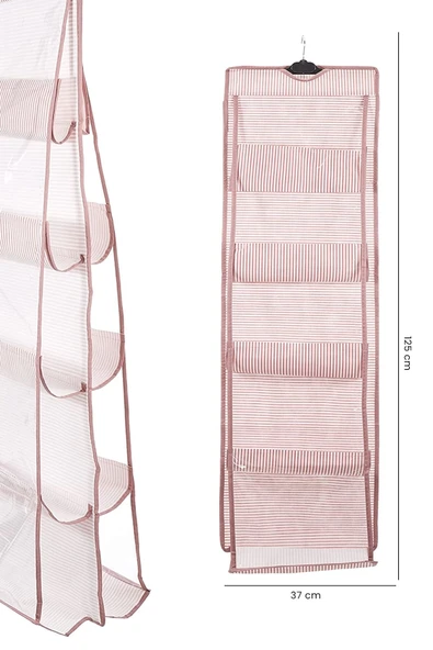 10 Gözlü Çanta Askılığı Dolap İçi Düzenleyici Organizer Askılı Çantalık - 3