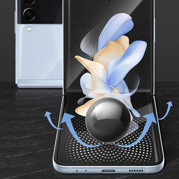 Zore Galaxy ile uyumlu Z Flip 4 Narr Tpu Ön Arka Body Ekran Koruyucu - Resim 9