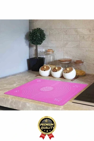 Özel Seri Isıya Dayanıklı Ölçekli Gıda Uyumlu Kaymaz Silikon Hamur Açma Yoğurma Matı Örtüsü 50x40 cm - 5