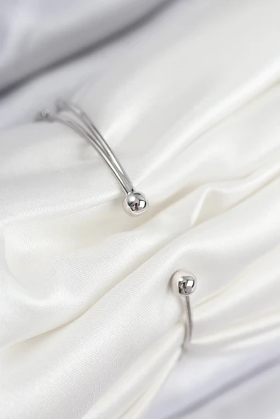 CEYLAN ADAM Pirinç Zirkon Taşlı Baget Model Gümüş Renk Kadın Bileklik - 2