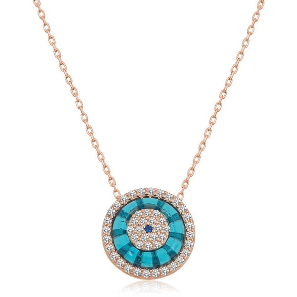 Supertrend Gümüş Rose Camgöz Nazar Bayan Kolye ürün görseli