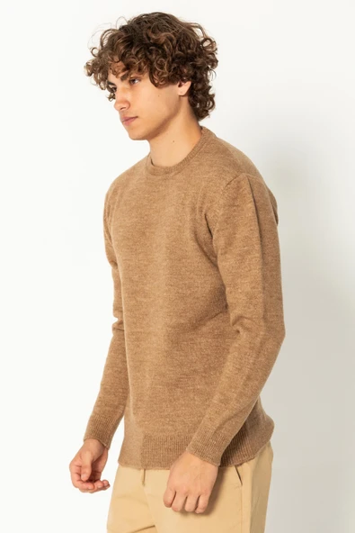 Erkek Kaşmir Dokulu Bisiklet Yaka Şık Triko Kazak - 12