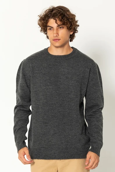 Erkek Kaşmir Dokulu Bisiklet Yaka Şık Triko Kazak - 6