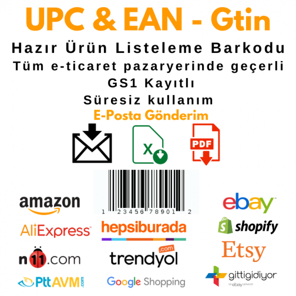 Amazon Barkod UPC EAN ASİN Numarası GTİN Barkodu Ürün Listeleme Pazaryeri GS1 Kayıtlı