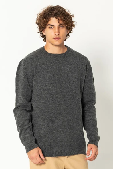 Erkek Kaşmir Dokulu Bisiklet Yaka Şık Triko Kazak - 9