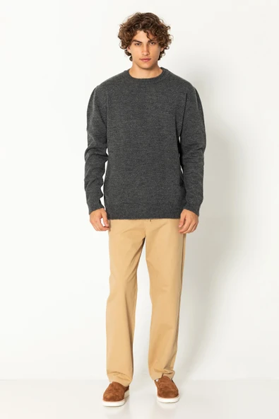 Erkek Kaşmir Dokulu Bisiklet Yaka Şık Triko Kazak - 10