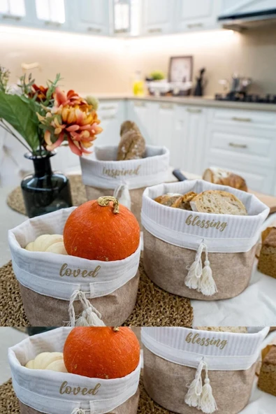 Yuvarlak Katlanabilir Çok Amaçlı Saklama Organizer Kutu Keçe Sepet (maxi) - 03396 - Resim 3