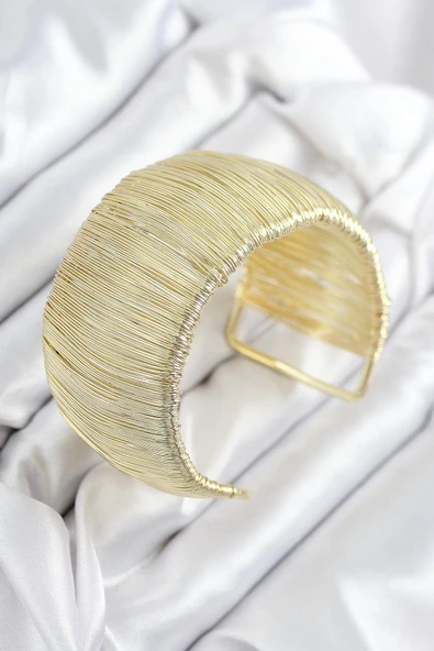 CEYLAN ADAM Pirinç Tel Sarma Model Gold Renk Kadın Bileklilk