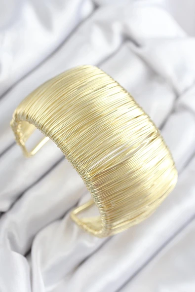 CEYLAN ADAM Pirinç Tel Sarma Model Gold Renk Kadın Bileklilk - 2
