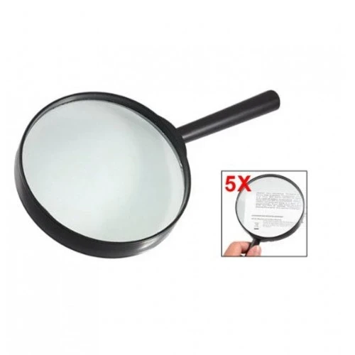 -plastik Siyah Yuvarlak Kolu 100mm Dia Büyüteç 5x Büyüteç - 3