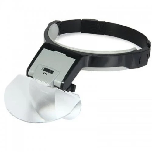 - Lens Takmalı 5 Lenslı , Led Lambalı Şapka Tip Büyüteç - 3