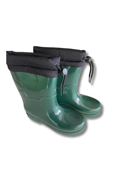 Konçlu Kadın Yağmur Çizmesi 36-40 Koyu Yeşil - Resim 3