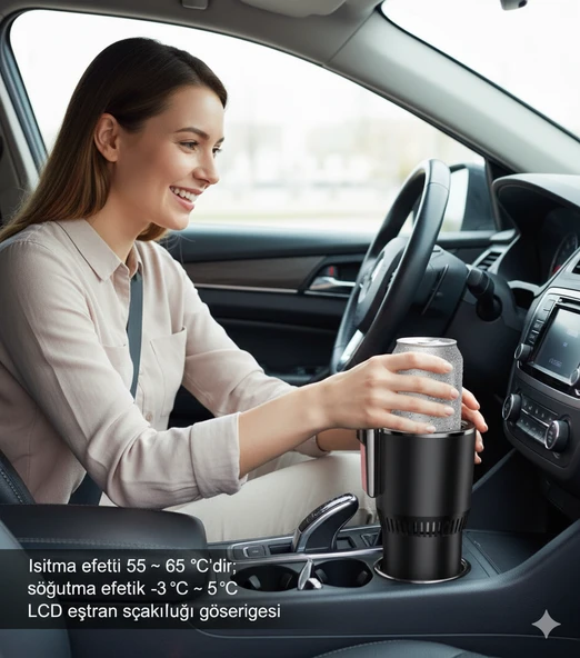 Araba İçecek Isıtıcı Soğutucu Bardak, Kahve, Çay, Su İçin 2’si 1 Arada - 4
