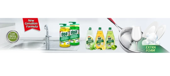 Doa Sıvı Bulaşık Deterjanı Limon Kokulu 1 Lt Süngerli x 2 Adet - Resim 4